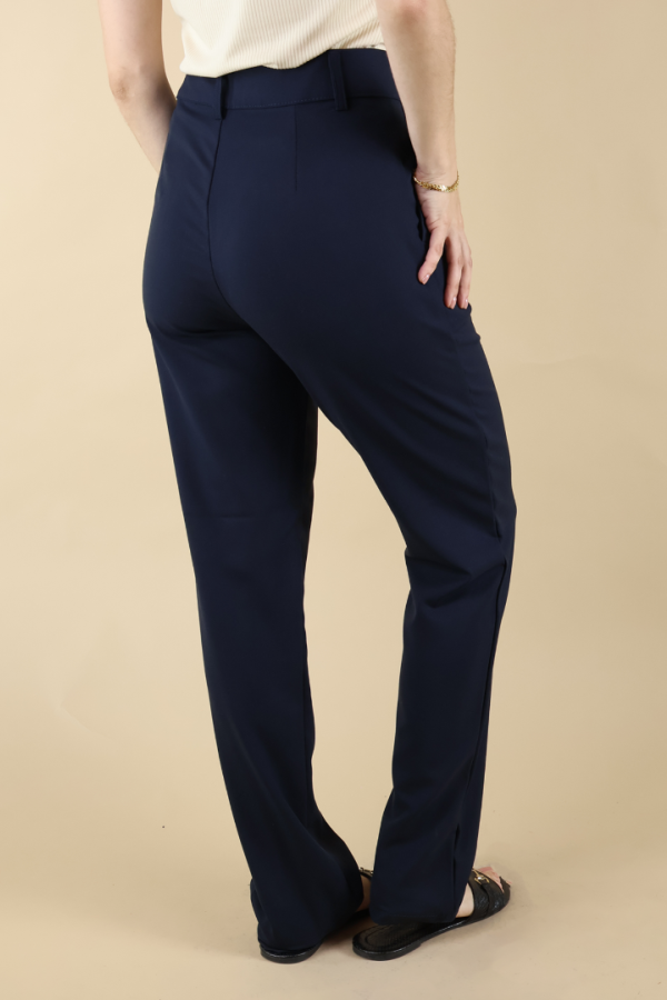 Pantalón Vestir Mujer Azul Marino Casual Elegante Moda Juvenil